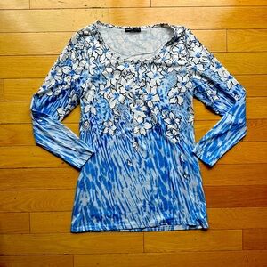 Noracora Blue Floral Women's Top size M